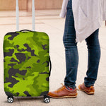 Lime Green Camouflage Print Luggage Cover GearFrost