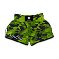 Lime Green Camouflage Print Muay Thai Boxing Shorts