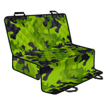 Lime Green Camouflage Print Pet Car Back Seat Cover