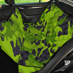 Lime Green Camouflage Print Pet Car Back Seat Cover
