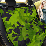 Lime Green Camouflage Print Pet Car Back Seat Cover