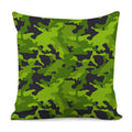 Lime Green Camouflage Print Pillow Cover