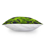 Lime Green Camouflage Print Pillow Cover