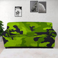 Lime Green Camouflage Print Sofa Cover