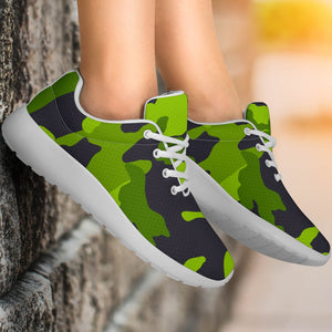 Lime Green Camouflage Print Sport Shoes GearFrost