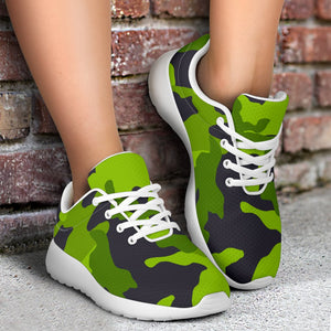 Lime Green Camouflage Print Sport Shoes GearFrost