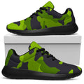 Lime Green Camouflage Print Walking Shoes
