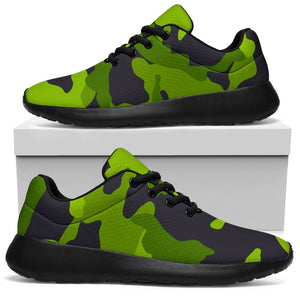 Lime Green Camouflage Print Sport Shoes GearFrost