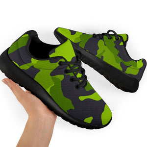 Lime Green Camouflage Print Sport Shoes GearFrost