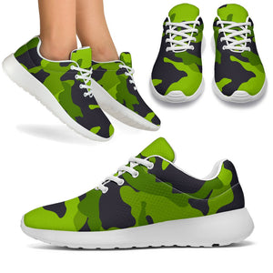 Lime Green Camouflage Print Sport Shoes GearFrost