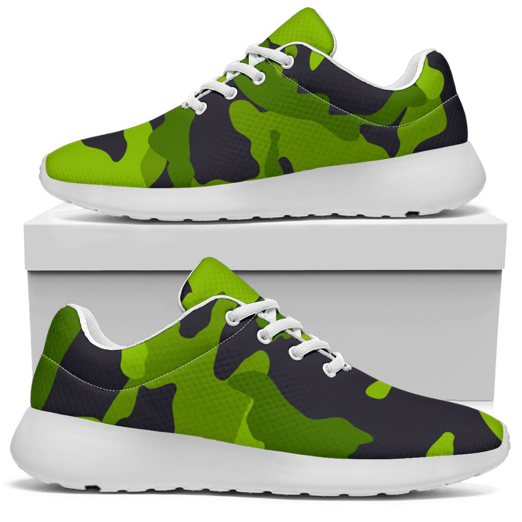 Lime Green Camouflage Print Sport Shoes GearFrost