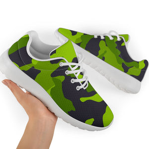 Lime Green Camouflage Print Sport Shoes GearFrost