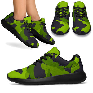 Lime Green Camouflage Print Sport Shoes GearFrost