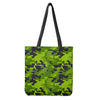 Lime Green Camouflage Print Tote Bag