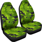 Lime Green Camouflage Print Universal Fit Car Seat Covers