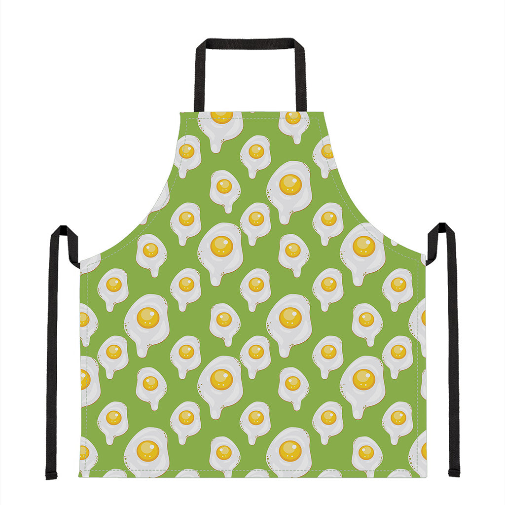 Lime Green Fried Eggs Pattern Print Apron