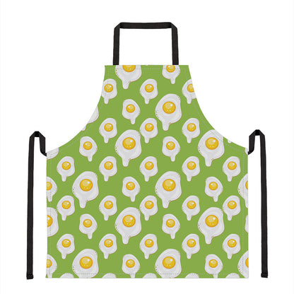 Lime Green Fried Eggs Pattern Print Apron