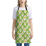 Lime Green Fried Eggs Pattern Print Apron