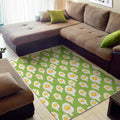 Lime Green Fried Eggs Pattern Print Floor Mat