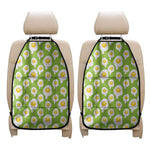 Lime Green Fried Eggs Pattern Print Car Seat Organizers