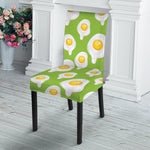 Lime Green Fried Eggs Pattern Print Dining Chair Slipcover