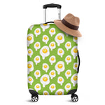Lime Green Fried Eggs Pattern Print Luggage Cover