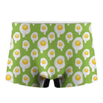 Lime Green Fried Eggs Pattern Print Men's Boxer Briefs