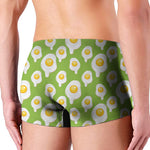 Lime Green Fried Eggs Pattern Print Men's Boxer Briefs