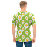 Lime Green Fried Eggs Pattern Print Men's T-Shirt