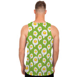 Lime Green Fried Eggs Pattern Print Men's Tank Top