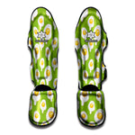 Lime Green Fried Eggs Pattern Print Muay Thai Shin Guard