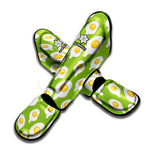 Lime Green Fried Eggs Pattern Print Muay Thai Shin Guard