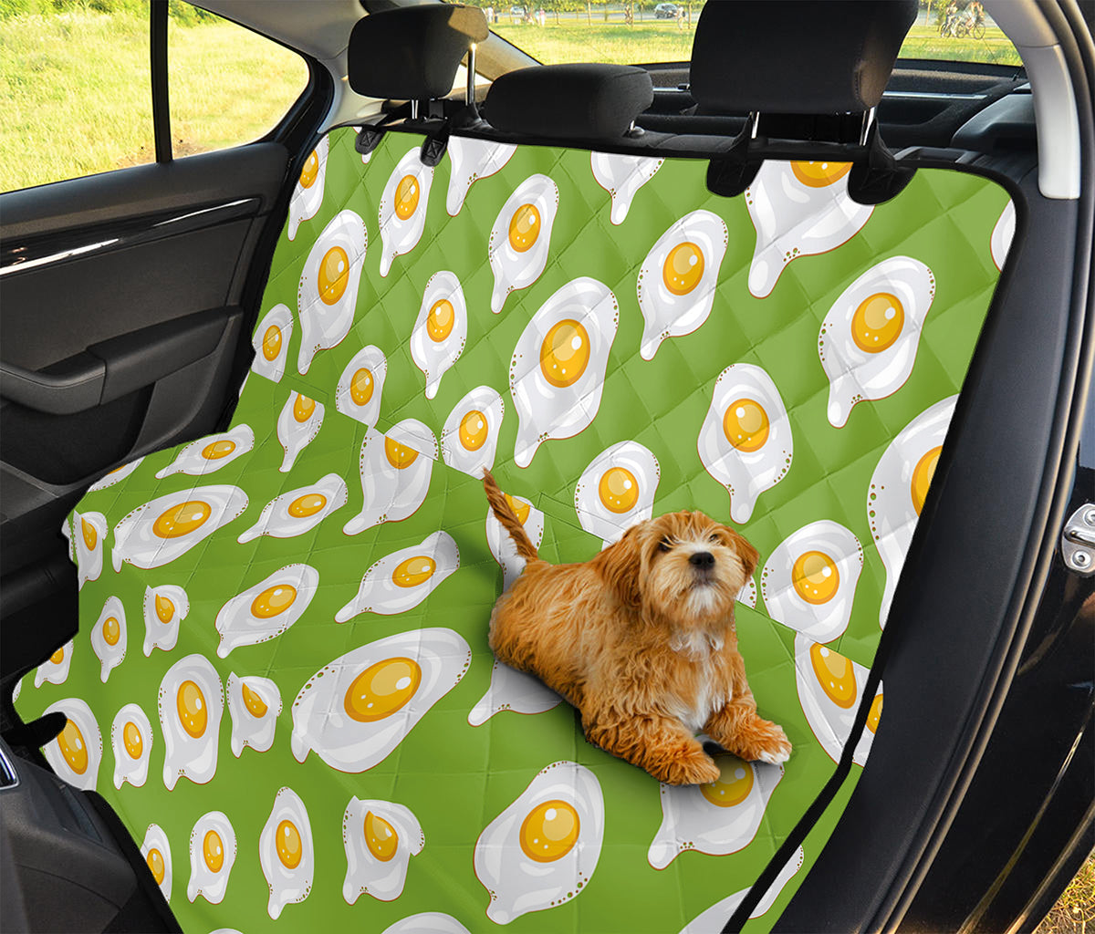 Lime Green Fried Eggs Pattern Print Pet Car Back Seat Cover