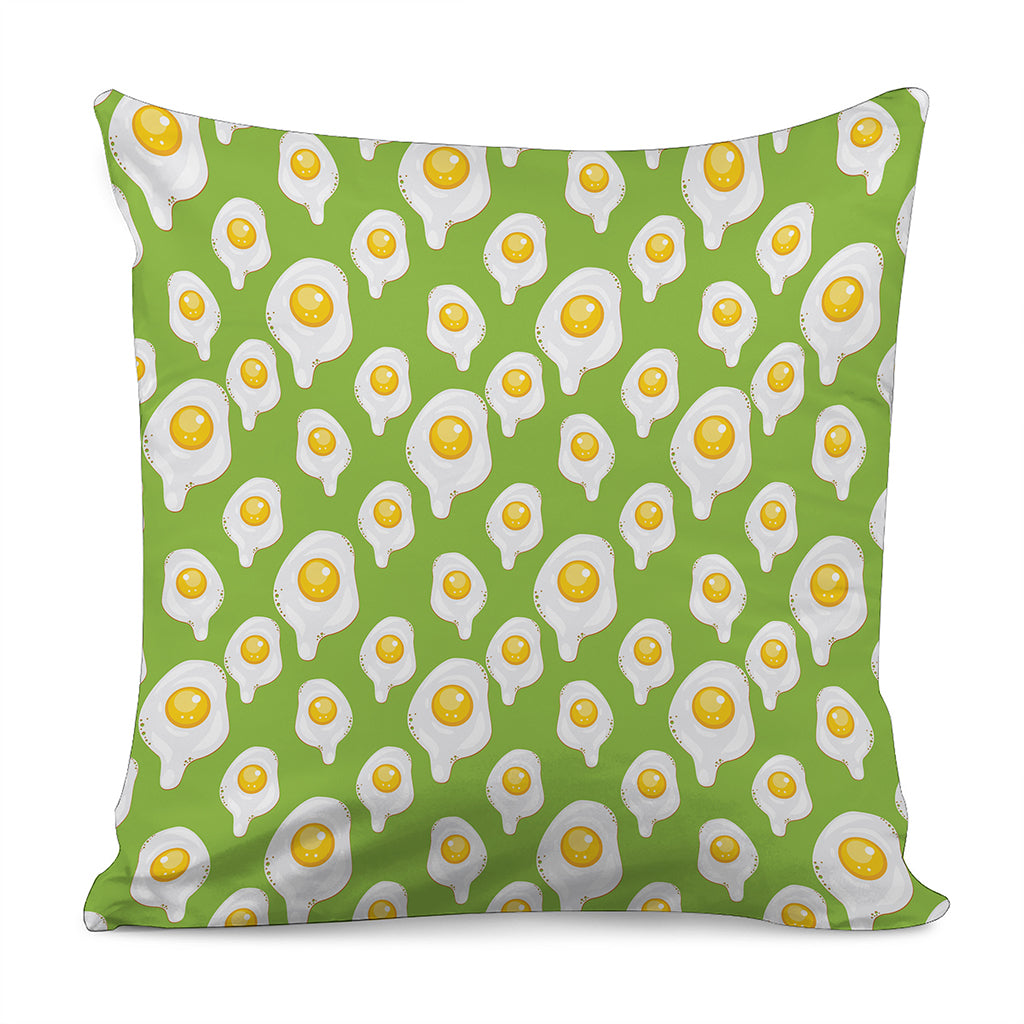 Lime Green Fried Eggs Pattern Print Pillow Cover