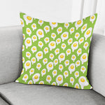 Lime Green Fried Eggs Pattern Print Pillow Cover