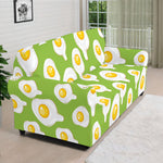 Lime Green Fried Eggs Pattern Print Sofa Cover