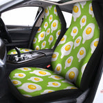 Lime Green Fried Eggs Pattern Print Universal Fit Car Seat Covers