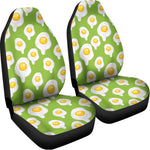 Lime Green Fried Eggs Pattern Print Universal Fit Car Seat Covers