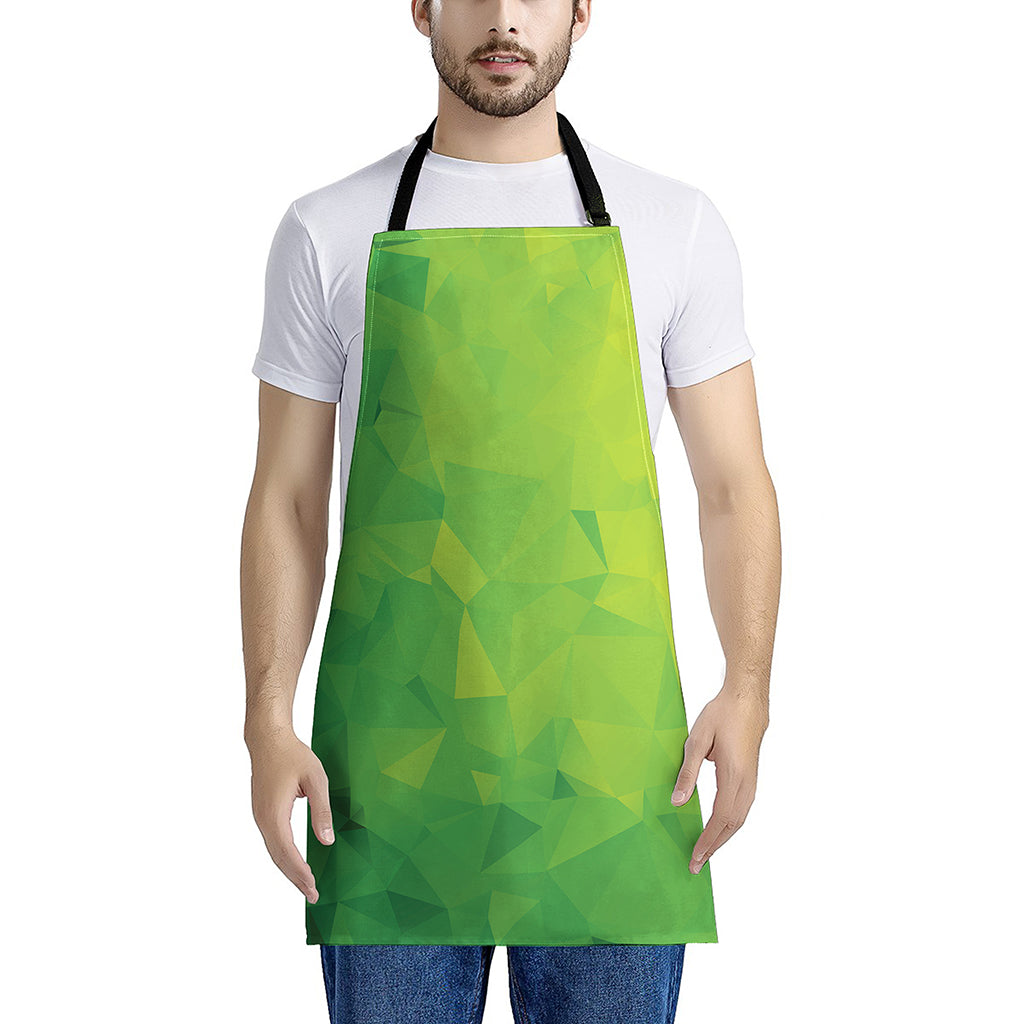 Lime Green Polygonal Geometric Print Apron