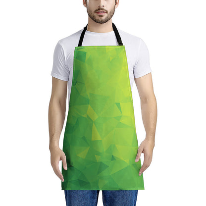 Lime Green Polygonal Geometric Print Apron