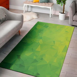 Lime Green Polygonal Geometric Print Area Rug