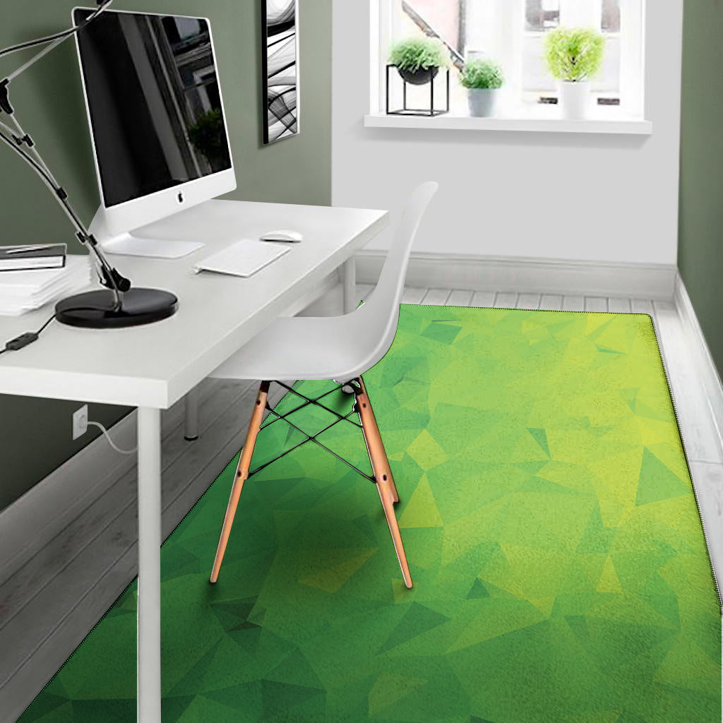 Lime Green Polygonal Geometric Print Area Rug