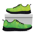 Lime Green Polygonal Geometric Print Black Running Shoes