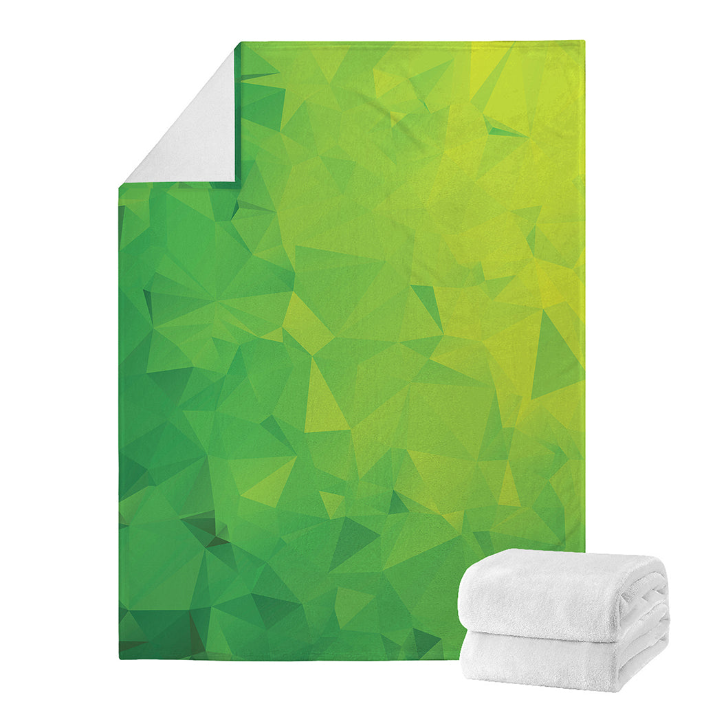 Lime Green Polygonal Geometric Print Blanket
