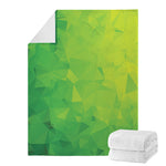 Lime Green Polygonal Geometric Print Blanket