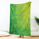 Lime Green Polygonal Geometric Print Blanket