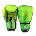 Lime Green Polygonal Geometric Print Boxing Gloves