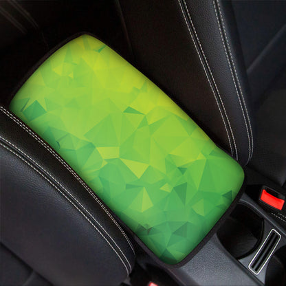 Lime Green Polygonal Geometric Print Car Center Console Cover