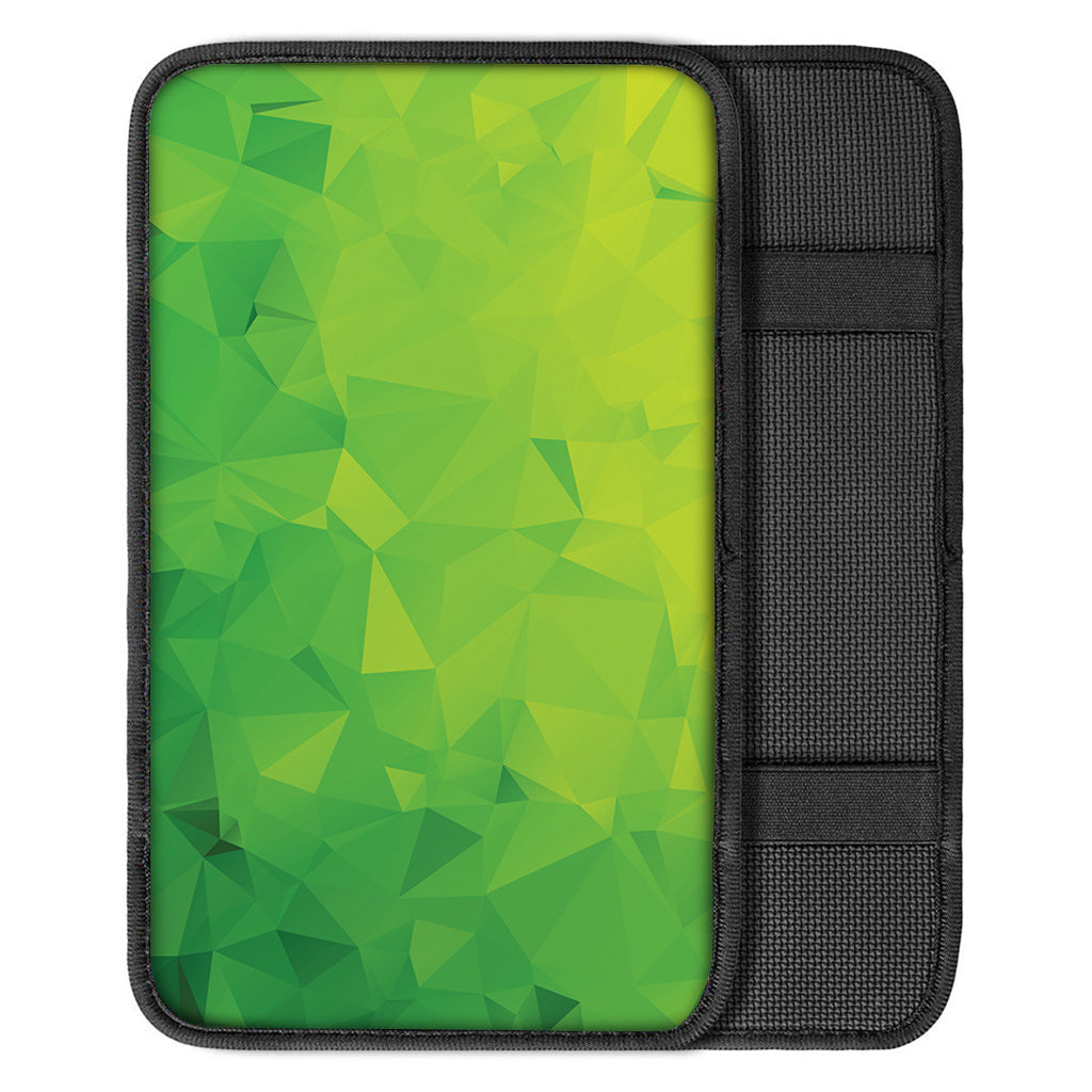 Lime Green Polygonal Geometric Print Car Center Console Cover