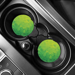 Lime Green Polygonal Geometric Print Car Coasters